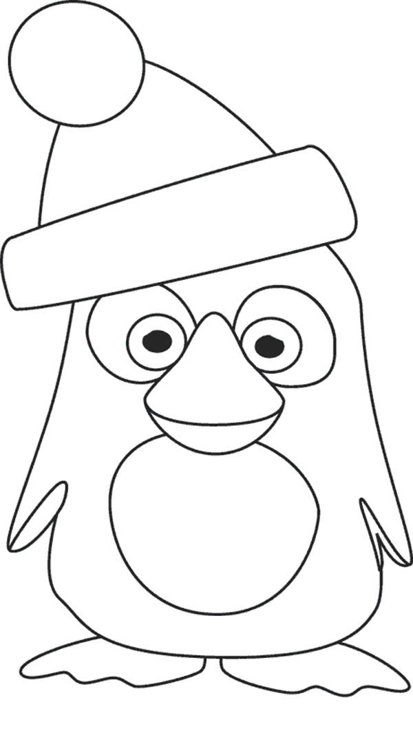 This Cute Penguin Ready for Christmas Coloring Page Kids