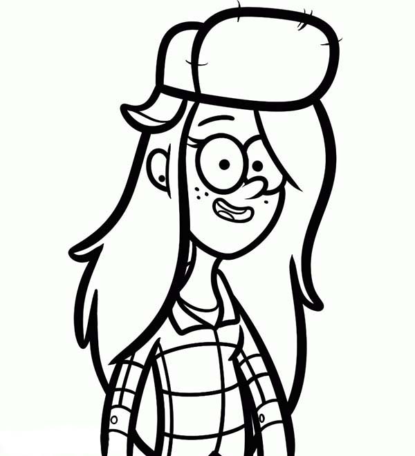 Wendy Corduroy Smiling Gravity Falls Coloring Page | Kids Play Color